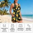 thumbnail image 5 of Xoenoiee Lemon Leaves Print Women's Tankini Swimsuits Tummy Control Swimwear Two Piece Bathing Suits Swim Top with High Waisted Bottom, S, 5 of 7