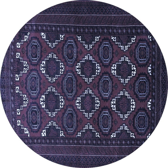 Ahgly Company Indoor Round Persian Blue Traditional Area Rugs, 3' Round