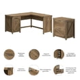 thumbnail image 3 of Pemberly Row Bureau en L 60W avec Classeur en Pin Récupéré, 3 of 9