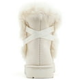 thumbnail image 3 of DADAWEN Womens Snow Boots Ankle Booties with Faux Fur Warm Cozy Winter Shoes Cute Fashionable White Boots 9US, 3 of 6