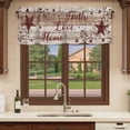 thumbnail image 6 of 2 Pack Valances for Window, Vintage Farmhouse Short Curtains for Kitchen Bedroom Living Room, Brown Country Star Berries Wooden Grain Rod Pocket Small Window Treatment Valance Drapes 42 x 12 Inch, 6 of 8
