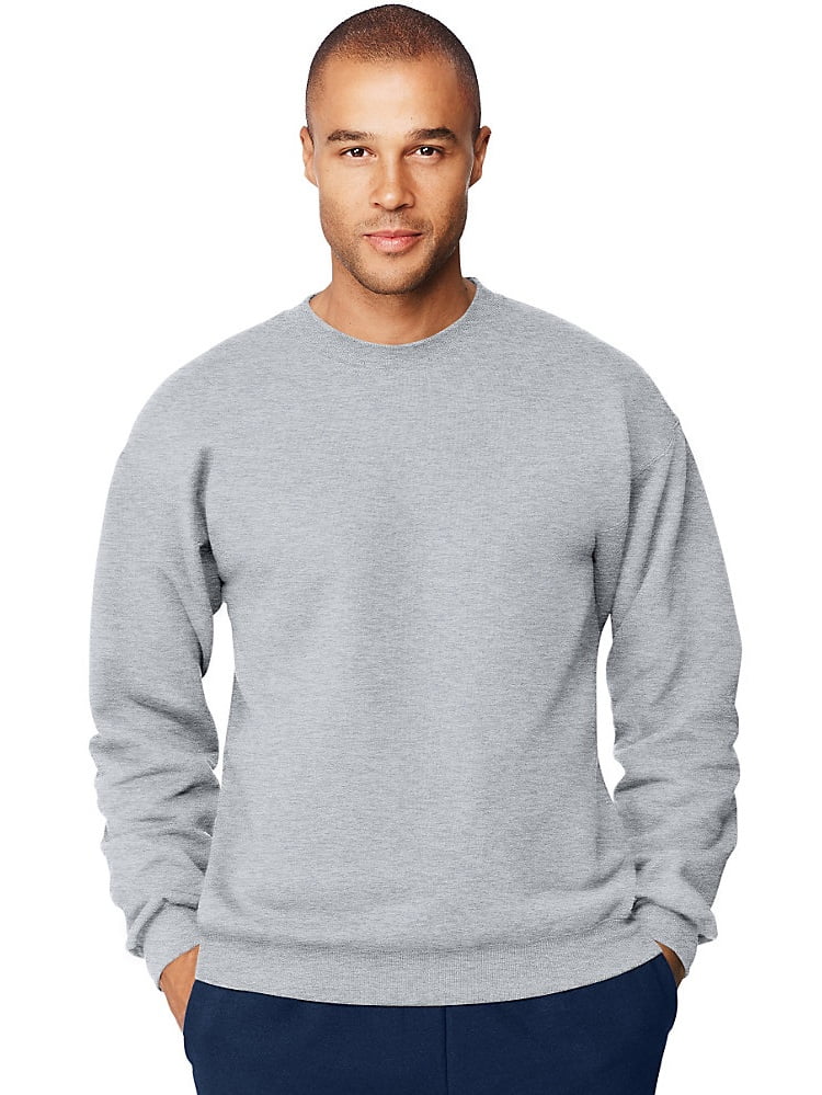 Hanes Mens Ultimate Cotton; Heavyweight Crewneck Sweatshirt, Color: Ash ...