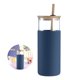 thumbnail image 4 of Silicona Alta Paja De Vidrio De Borosilicato Botella De Vidrio De Una Sola Capa 600Ml Taza De Té Con Tapa De Bambú Manga De Aislamiento De Paja Para Oficina Hogar 1Pcs Manga Vogacara HA026595-02, 4 of 6