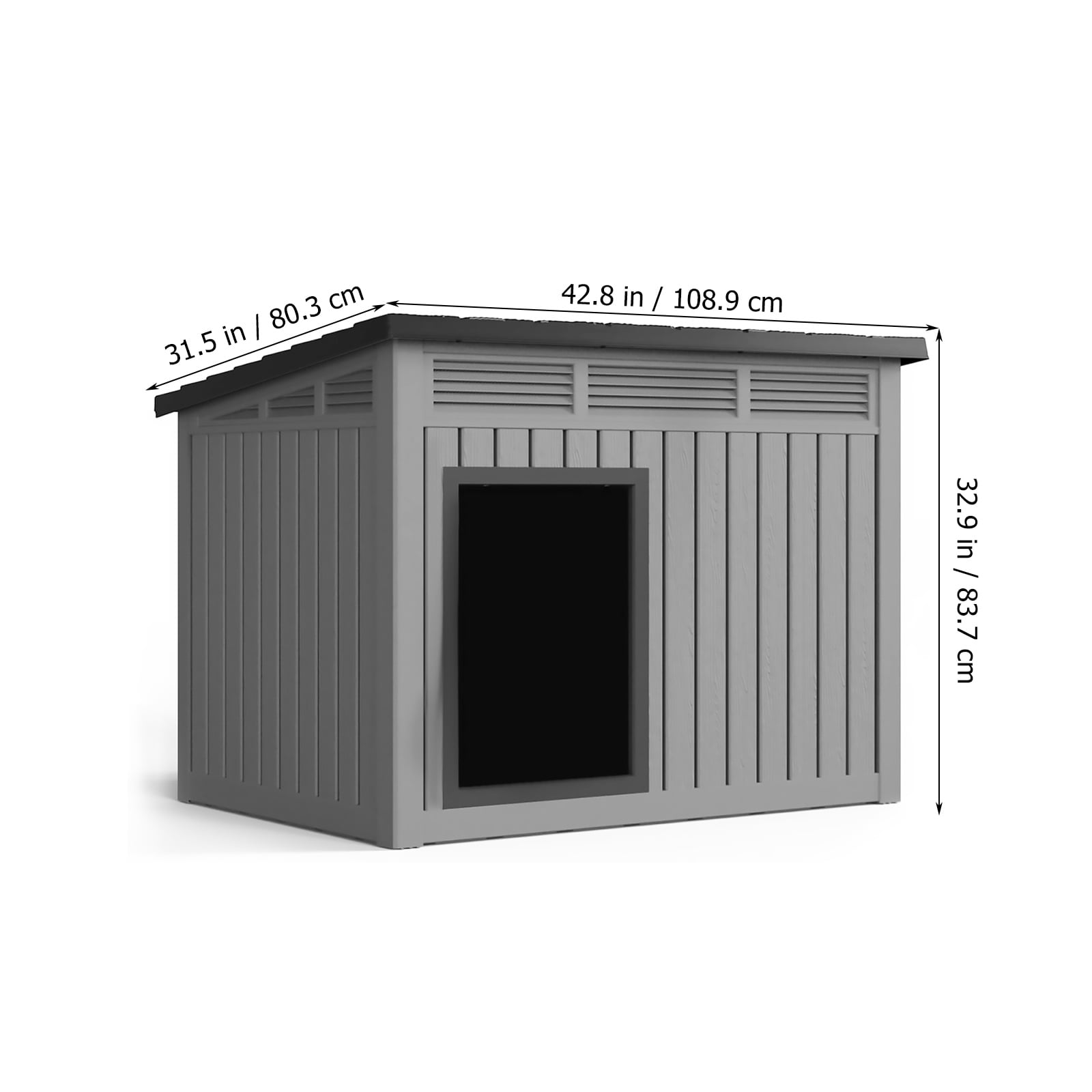 FOMIYES Indoor Outdoor Weatherproof Dog House with Removable Floors Spacious Interior Space Durable Shelter for Medium to Large Dogs