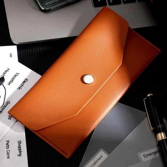 SEWCHICS 3Pcs Durable PU Business Wallet Portable Purse with Button Closure for Men