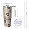 thumbnail image 2 of OBREWU Paw Print Tumbler with Handle and Lid,Paw Print 40oz Double Wall Vacuum Insulated Tumbler,Cups Gift for Women and Men, 2 of 7