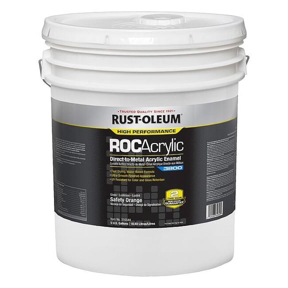 Rust-Oleum Acrylic Enamel Coating,Safety Org,5 gal. 316544