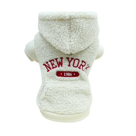Dog Cat Clothing Lamb Wool Autumn/Winter Warm New York Hoodie