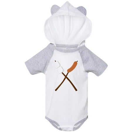 

Inktastic Hot Dog On A Stick Camping Gift Baby Boy or Baby Girl Bodysuit