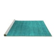 thumbnail image 2 of Ahgly Company Machine Washable Indoor Rectangle Oriental Turquoise Blue Industrial Area Rugs, 2' x 3', 2 of 4