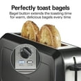 thumbnail image 4 of Hamilton Beach 2-Slice Bread and Bagel Toaster with Long Slots and Removable Crumb Tray, Black, 4 of 9