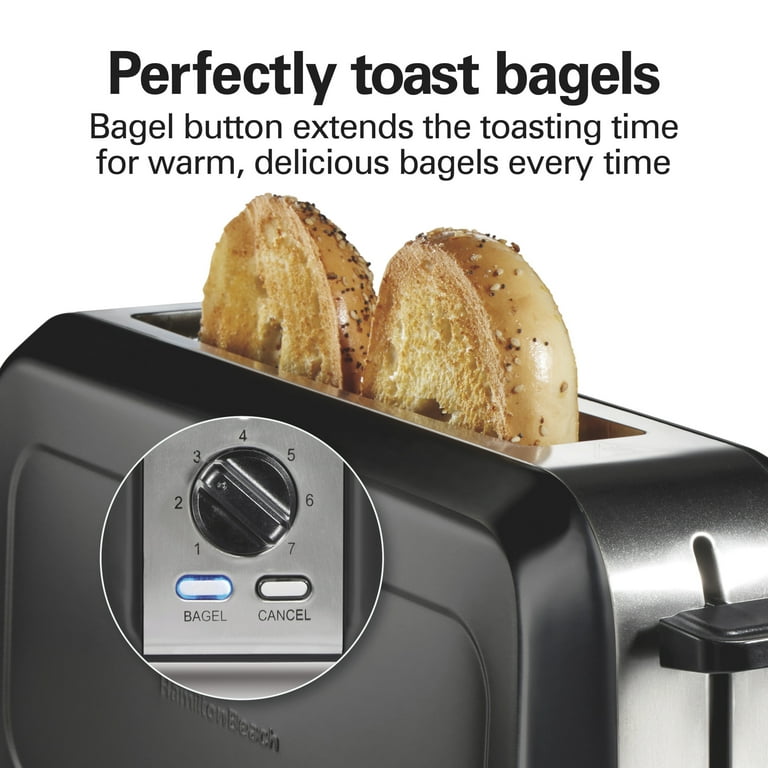 Hamilton Beach 2-Slice Bread and Bagel Toaster with Long Slots and
