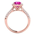 thumbnail image 3 of Mauli Jewels Rings for Women 0.95 Carat Diamond And Cushion Cut Pink 4-prong 10K Rose Gold, 3 of 7