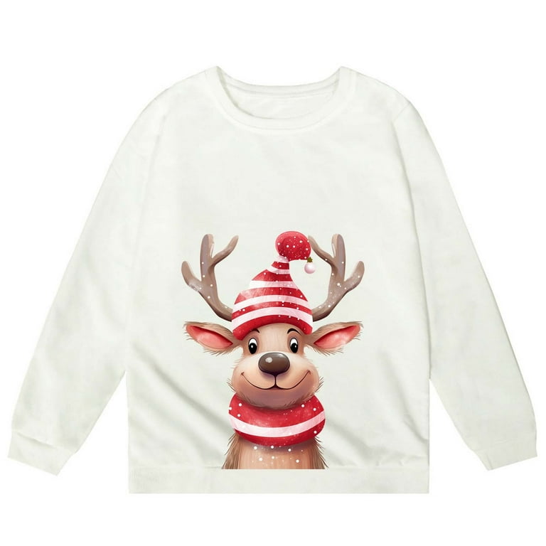 Kids Boy Girl Christmas Sweatshirt ,Reindeer Ugly Christmas Print