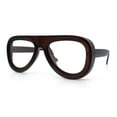 thumbnail image 4 of Retro Hipster Thick Plastic Racer Clear Lens Fashion Eyeglasses Brown, 4 of 8