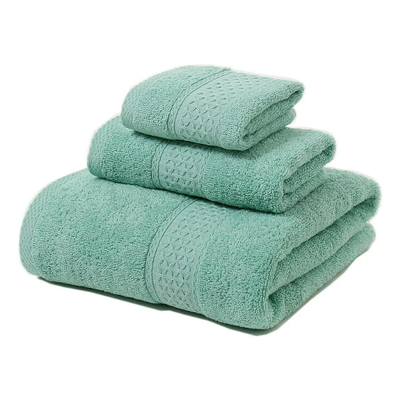 JARITTO Cotton Towels & Washcloths, Green, 3 Count