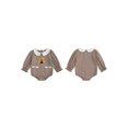 thumbnail image 2 of BemeyourBBs Girl Thanksgiving Long Sleeve Doll Collar Turkey Embroidery Romper, 2 of 9