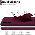thumbnail image 3 of Compatible with iPhone XR Case, Slim Liquid Silicone Case with Open Bottom Style, Soft Gel Rubber Cover Phone Case for iPhone XR 6.1 inch, Burgundy, 3 of 11