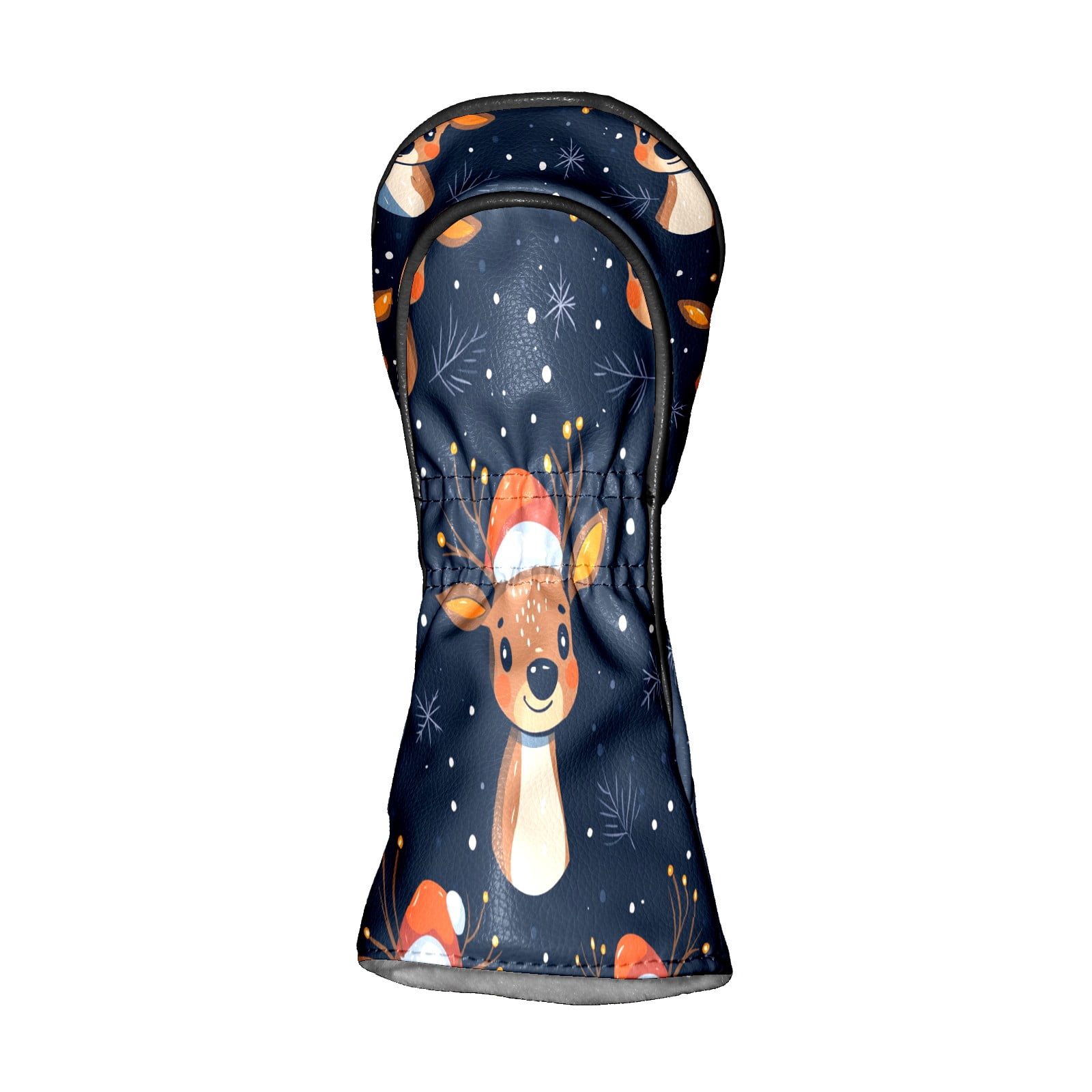 Golf Club Covers PU Leather Waterproof Head Covers for Fairway Woods Hybrids Cute Elk