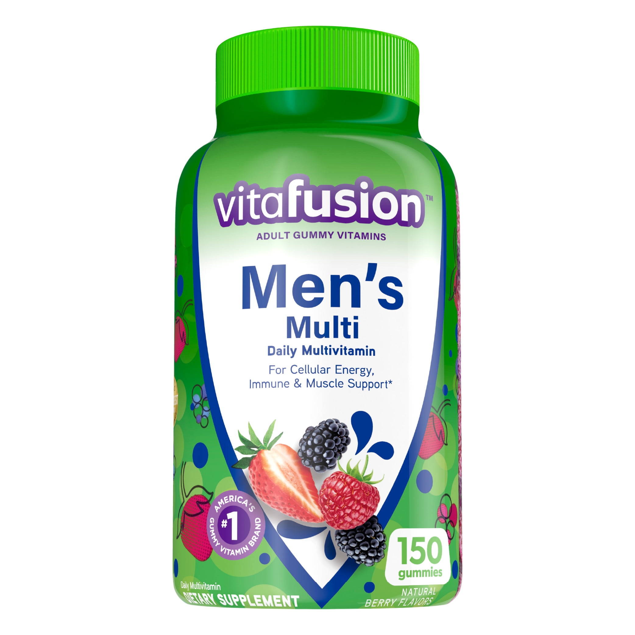 vitafusion Adult Gummy Vitamins for Men, Berry Flavored Daily Multivitamins for Men, 150 Count