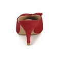 thumbnail image 2 of BLISSFUL STEP Women's Pointed Toe Mid Slides Heel Mules Red 6, 2 of 6