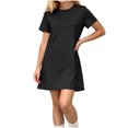 thumbnail image 2 of Auroural Girls Customized Customers Short Sleeve T Shirt Dress Casual Crew Short Sleeve Round-Neck Dress Kids, 2 of 9