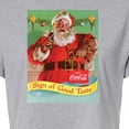 thumbnail image 3 of Coca-Cola - Sip Of Good Taste Vintage Coca Cola Santa - Juniors Cropped Cotton Blend T-Shirt, 3 of 5