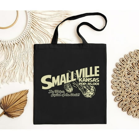 vintage Smallville Kansas The Meteor Capital Of The World Funny Tote Bag-TH23337
