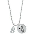 thumbnail image 1 of Delight Jewelry Silvertone Number - 8 - Silvertone Script Initial Disc - G - Charm Necklace, 20"+3", 1 of 4