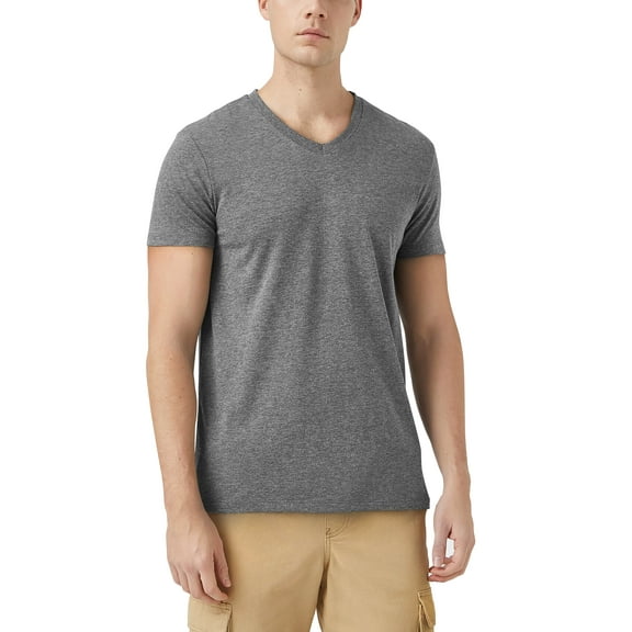 Ma Croix Mens Dual Blend V Neck Casual Short Sleeve T Shirt