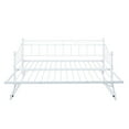 thumbnail image 5 of PAPROOS Metal Daybed with Pop Up Trundle, Twin Adjustable Metal Sofa Bed with Adjustable Trundle Steel Daybed for Bedroom Guest Room, White, 5 of 10