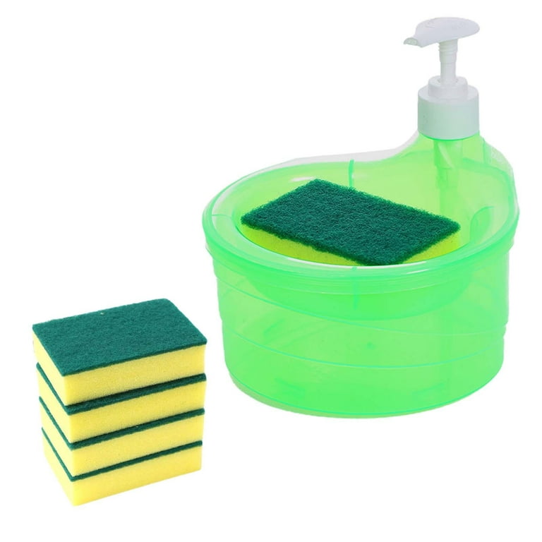 Soap Dispenser and Scrubber Holder, 5 Sponge, Kitchen Soap