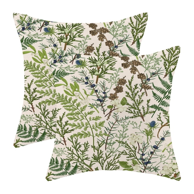 Fundas de almohada AEIOAE Spring, 50 x 50 cm, vintage, color verde salvia, juego de 2