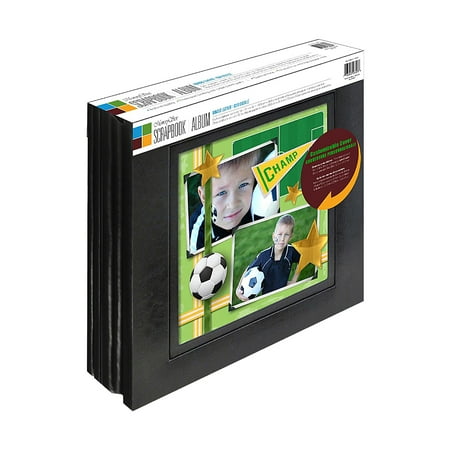 - Memory Stor Scrapbook Album Bonded Leather With Large Display Window, 20 Pages - 2 Pack, Black