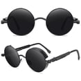 thumbnail image 1 of Gafas de sol redondas para hombre y mujer, estilo hippie circular, 1 of 1