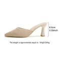 thumbnail image 5 of Women's Knit Mule Heels for Women Trendy Pointed Toe Breathable Knit Chunky Heel Sandals Comfortable Slip On Dress Heels Fashion Plus Size Wide Width Beige Shoes for Women, 5 of 10