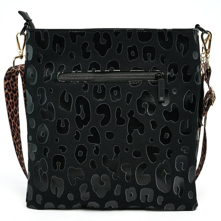 Sling Bag with Printed Strap-Black