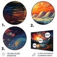 thumbnail image 3 of Designart "Sunset on Mountain with Planets I" Hot Air Balloon Metal Art Living Room, 3 of 5