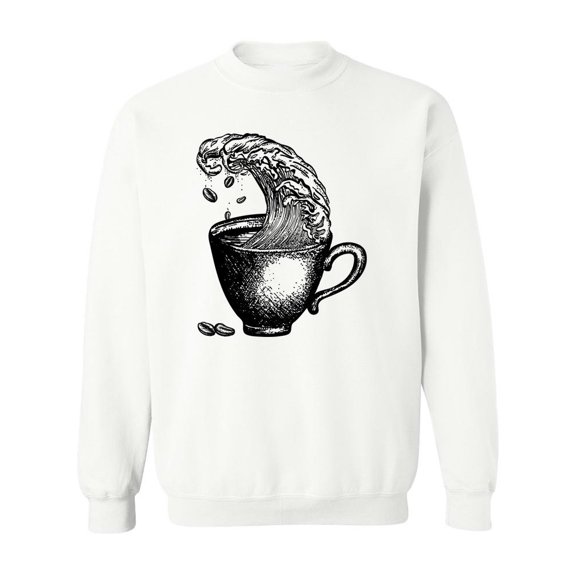 Coffee And Waves Design Sweatshirt Men -Image by Shutterstock, Male Large