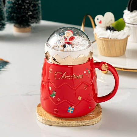 

Mosey Water Cup Santa Claus Design 500ml Excellent Workmanship Water Mug Comfortable Grip Unique for Kitchen
