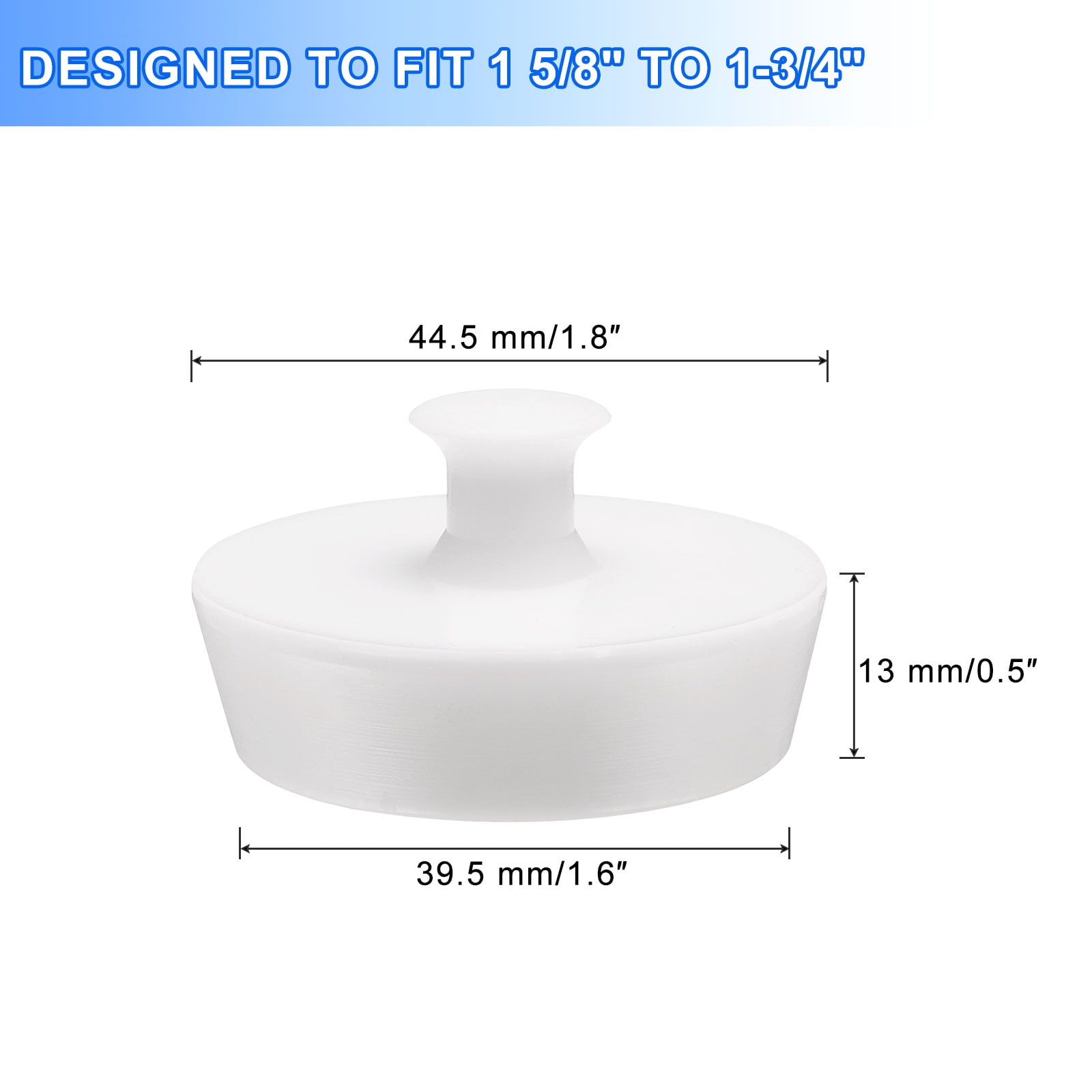 Unique Bargains Silicone Bathtub Stopper Sink Drain Plug Handle 1 5/8" to 1-3/4"