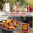thumbnail image 2 of ThermoPro 650 ft Bluetooth Meat Thermometer with 4 Color-Coded Probes, Wireless Meat Thermometer Digital Wireless with Timer, Commercial Cooking Tools & Utensils Rechargeable for Smoker Oven, 2 of 8