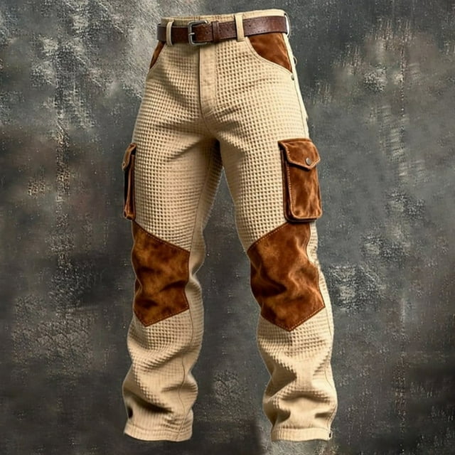 Pantalon en Tricot Décontracté avec Design Utilitaire Rétro pour Activités Quotidiennes et Extérieures, Coupe Confortable et Multiples Poches