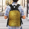 thumbnail image 6 of Men Women Gold Laptop Backpack For Outdoor Camping Travel Daypack Casual Bag, 6 of 7