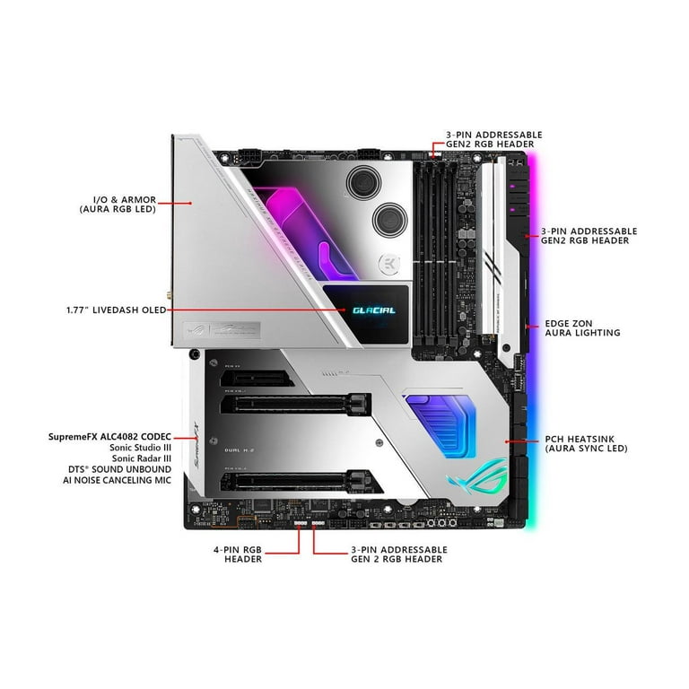 Asus ROG Maximus XIII Extreme Glacial (WiFi 6E) Z590 LGA 1200(Intel®  11th/10th Gen) EATX gaming motherboard (PCIe 4.0, 18+2 power stages, five  M.2