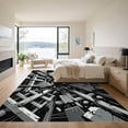 thumbnail image 3 of ODIKA 4'x6' Machine Washable Non-Slip Area Rug, Abstract Gray High Traffic Rug, Gray, 1109977, 3 of 7