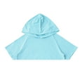 thumbnail image 4 of iiniim Dance Crop Sweatshirt Hooded Pullover Girls Short Sleeve Cropped Hoodie Tops Gymnastics Tee Shirt Light Blue 10, 4 of 7