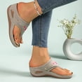thumbnail image 4 of Bkhluea Women Floral Embroidered Thong Sandals Open Toe Comfortable Footwear For Beach Travel Daily Casual Outdoor Activities, 4 of 7