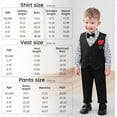thumbnail image 5 of CARETOO Toddler Boy Clothes Suit Formal Dress Shirt+Bowtie+Vest+Boutonniere+Suspender Pants Boys Gentleman Outfits Set, 5 of 6