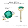 thumbnail image 6 of Rosec Jewels Cushion Cut Lab Grown Emerald Solitaire Ring with Moissanite - AAAA Quality (10 mm), 10K Yellow Gold, US 6.00, 6 of 7